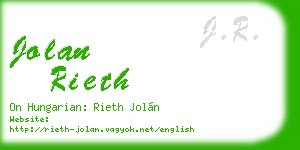 jolan rieth business card